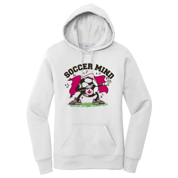 Soccer Mind Canadian Flag Sport Women's Pullover Hoodie