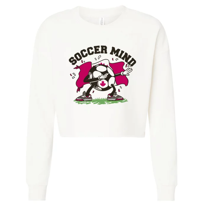 Soccer Mind Canadian Flag Sport Cropped Pullover Crew