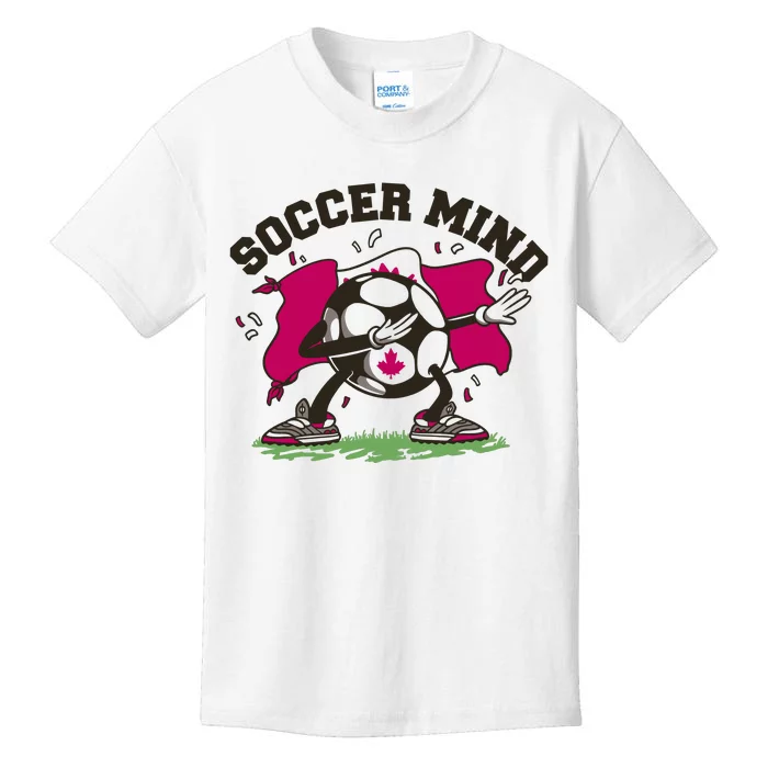 Soccer Mind Canadian Flag Sport Kids T-Shirt