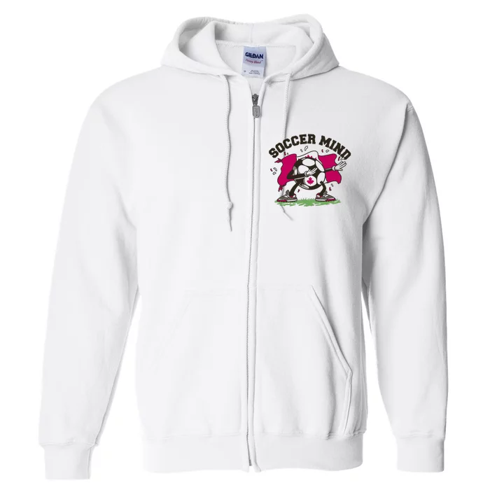 Soccer Mind Canadian Flag Sport Full Zip Hoodie