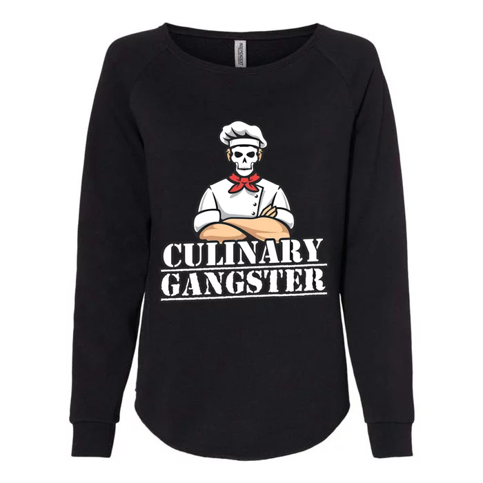 Skull Master Chef Culinary Gangster Funny Gift Womens California Wash Sweatshirt