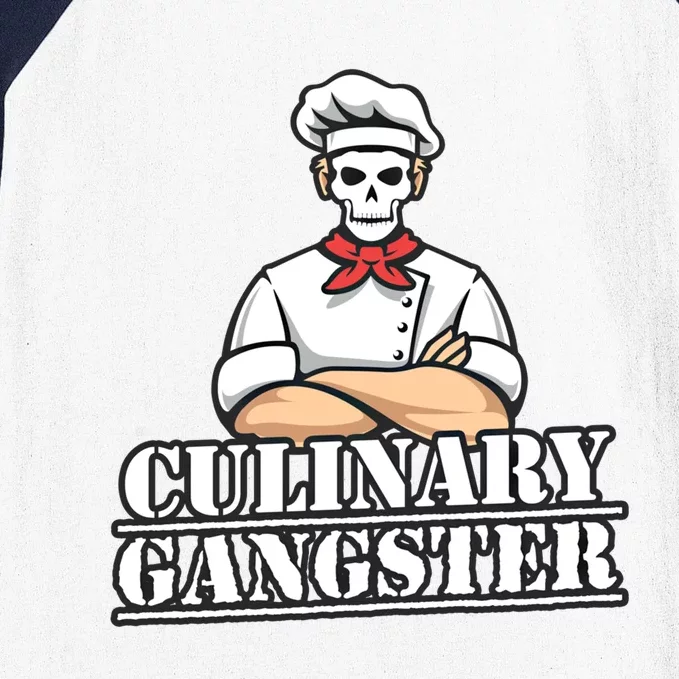 Skull Master Chef Culinary Gangster Funny Gift Baseball Sleeve Shirt