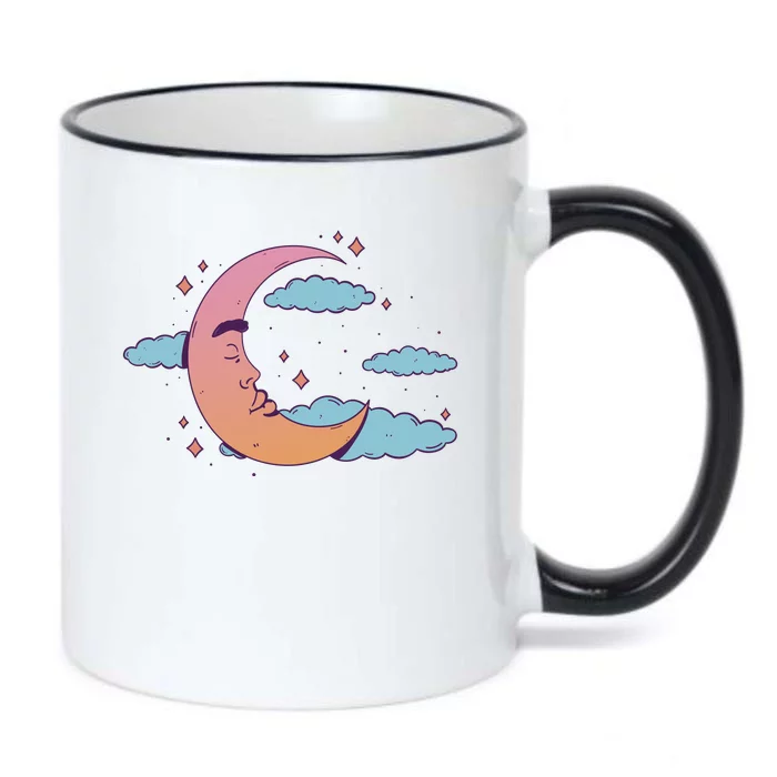 Sleeping Moon Cloud Black Color Changing Mug