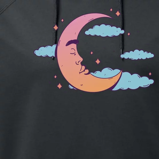 Sleeping Moon Cloud Performance Fleece Hoodie