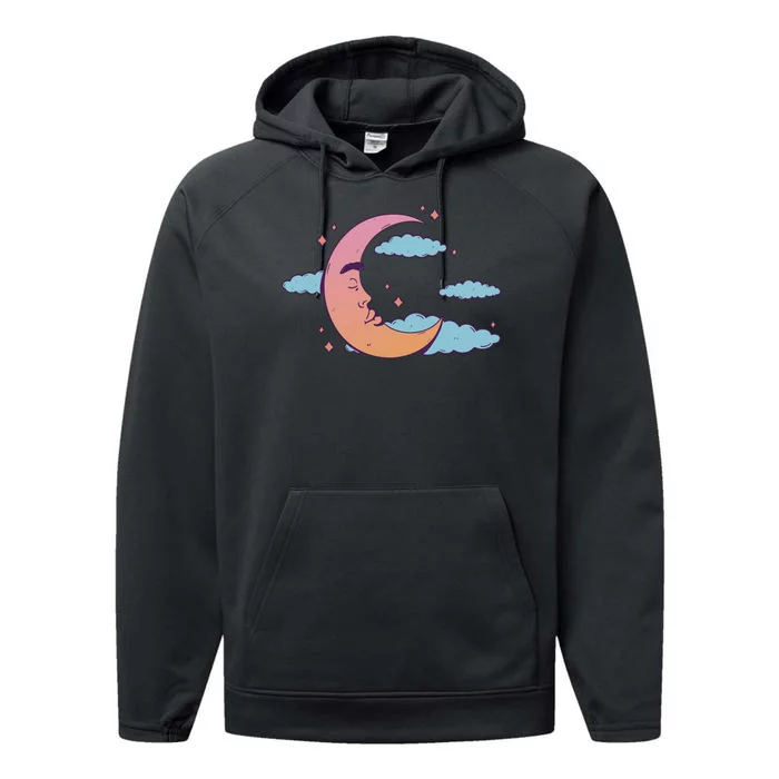 Sleeping Moon Cloud Performance Fleece Hoodie