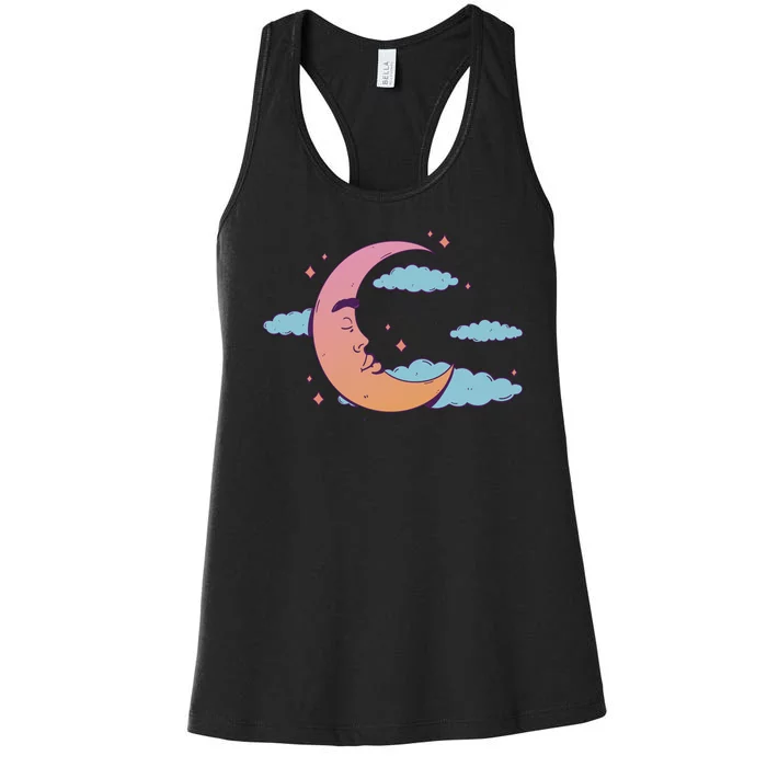 Sleeping Moon Cloud Women's Racerback Tank