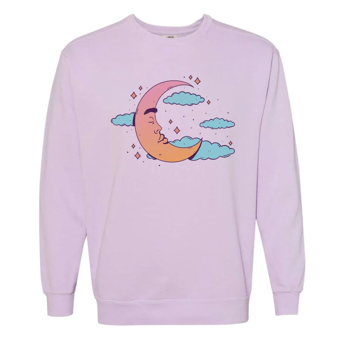 Sleeping Moon Cloud Garment-Dyed Sweatshirt