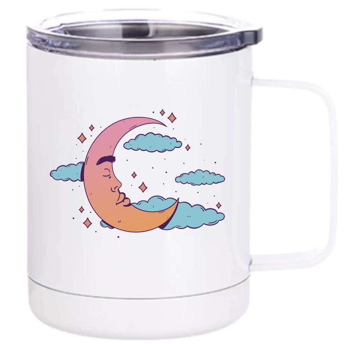 Sleeping Moon Cloud Front & Back 12oz Stainless Steel Tumbler Cup