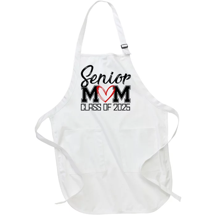 Senior Mom Class Of 2025 Heart Full-Length Apron With Pocket