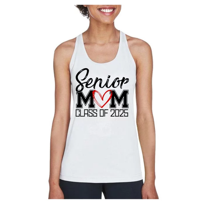 Senior Mom Class Of 2025 Heart Women's Racerback Tank