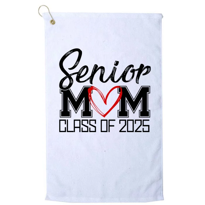 Senior Mom Class Of 2025 Heart Platinum Collection Golf Towel