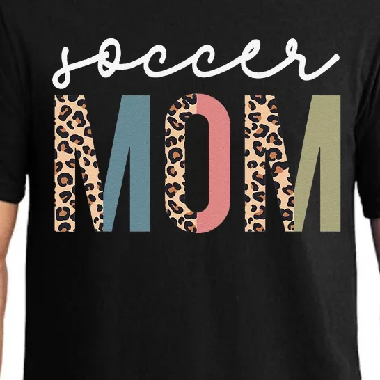 Soccer Mom Cute Mom Life Soccer Game Day Cheer Mom Leopard Pajama Set