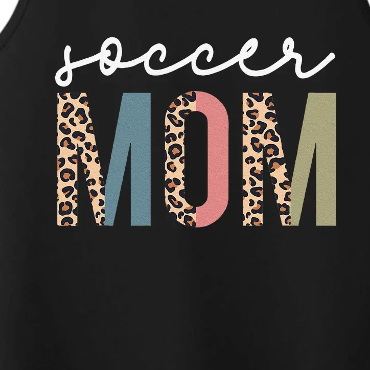 Soccer Mom Cute Mom Life Soccer Game Day Cheer Mom Leopard Performance Tank