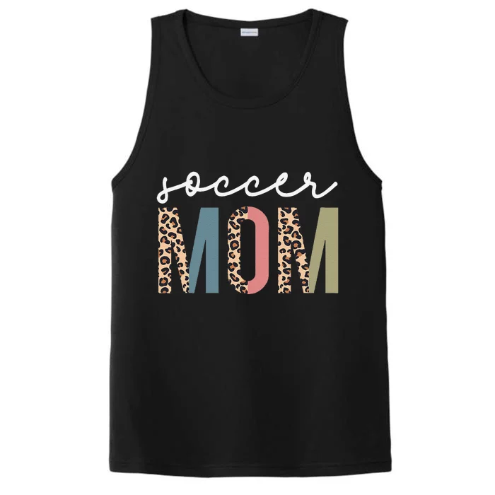 Soccer Mom Cute Mom Life Soccer Game Day Cheer Mom Leopard Performance Tank