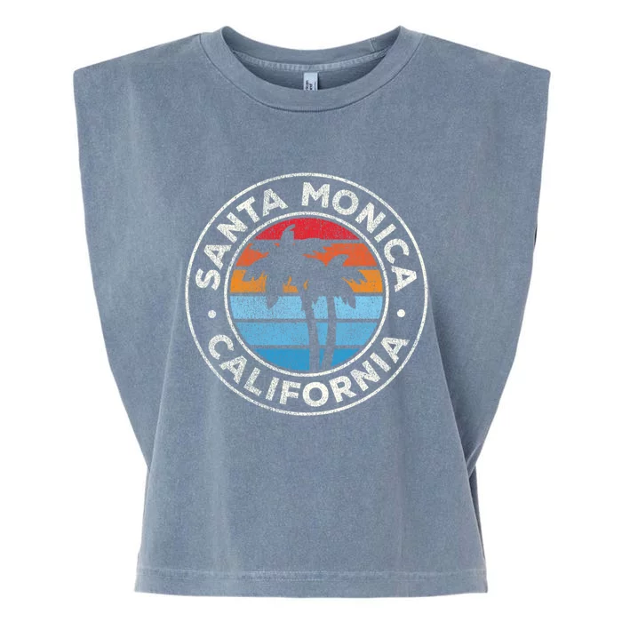 Santa Monica California Ca Vintage Graphic Retro 70s Great Gift Garment-Dyed Women's Muscle Tee