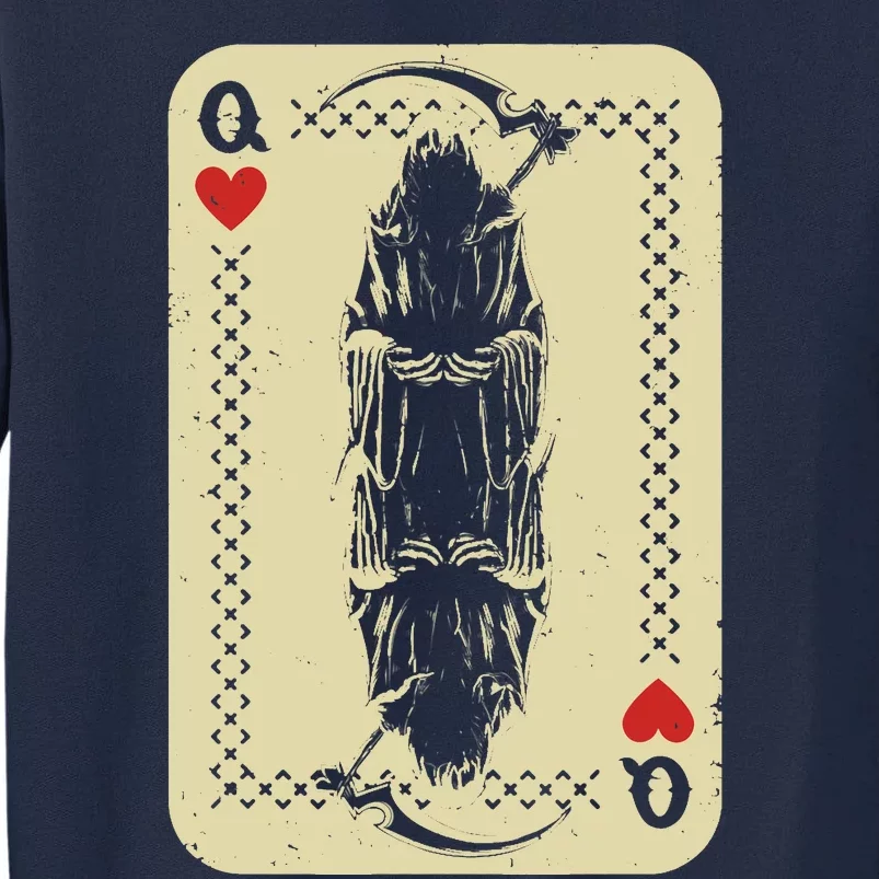 Santa Muerte Calavera Mexico Skeleton Poker Card Death Queen Tall Sweatshirt