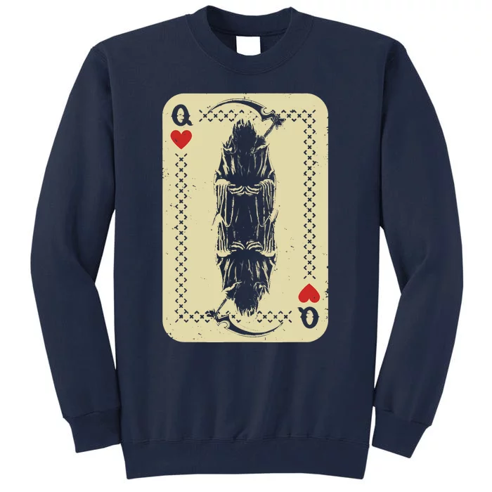 Santa Muerte Calavera Mexico Skeleton Poker Card Death Queen Tall Sweatshirt