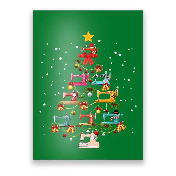 Sewing Machine Christmas Tree Christmas Ornament Poster