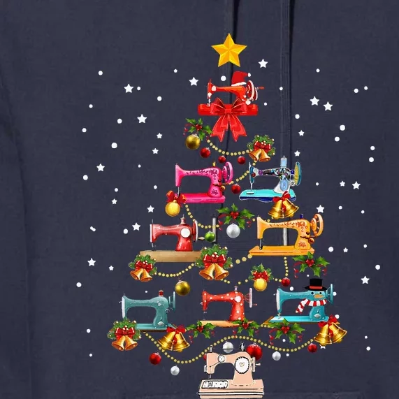 Sewing Machine Christmas Tree Christmas Ornament Premium Hoodie