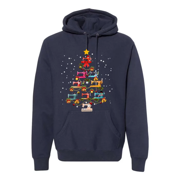 Sewing Machine Christmas Tree Christmas Ornament Premium Hoodie