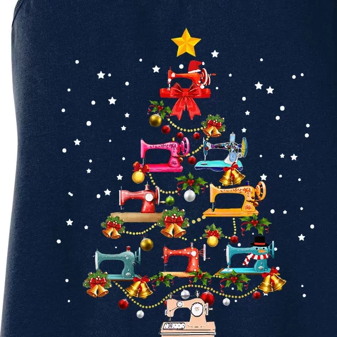 Sewing Machine Christmas Tree Christmas Ornament Women's Racerback Tank