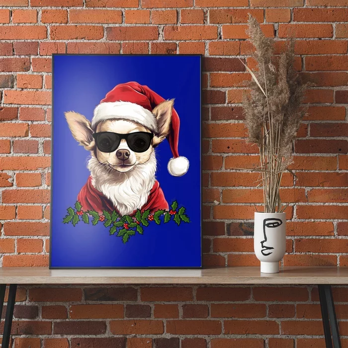 Sassy Mexican Chihuahua Santa Xmas Cool Chihuahua Christmas Gift Poster