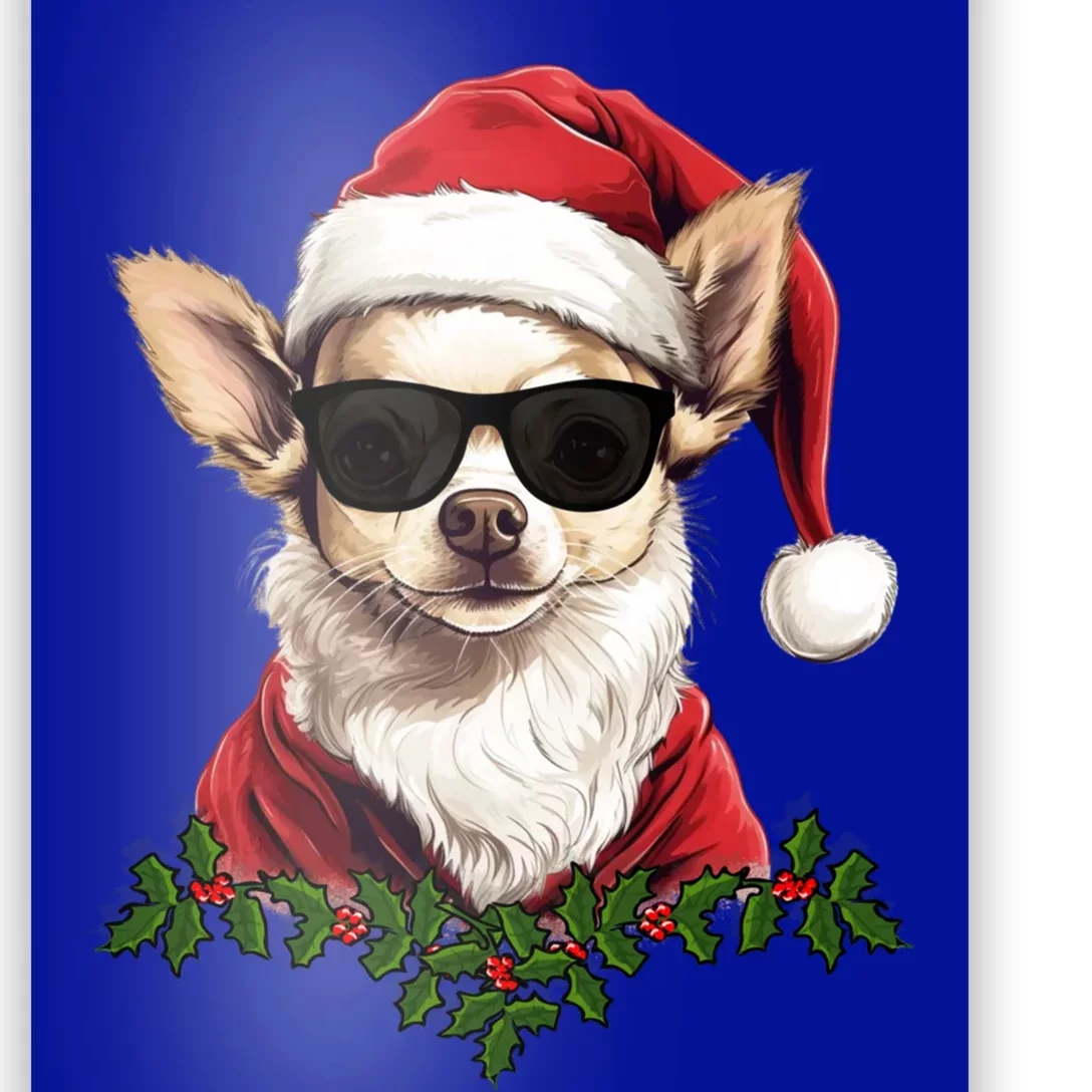 Sassy Mexican Chihuahua Santa Xmas Cool Chihuahua Christmas Gift Poster