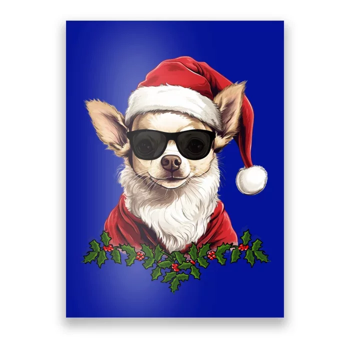 Sassy Mexican Chihuahua Santa Xmas Cool Chihuahua Christmas Gift Poster