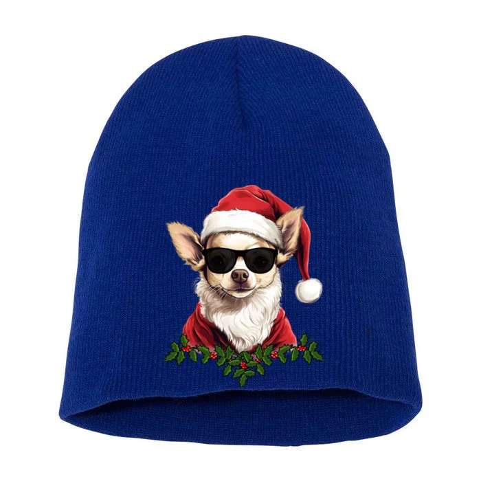 Sassy Mexican Chihuahua Santa Xmas Cool Chihuahua Christmas Gift Short Acrylic Beanie