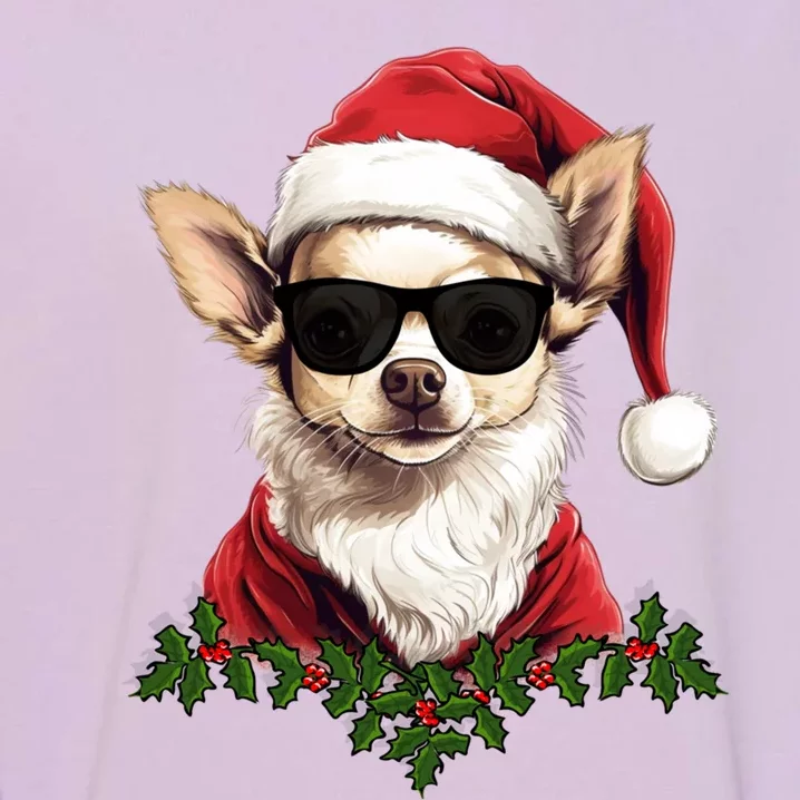 Sassy Mexican Chihuahua Santa Xmas Cool Chihuahua Christmas Gift Garment-Dyed Sweatshirt