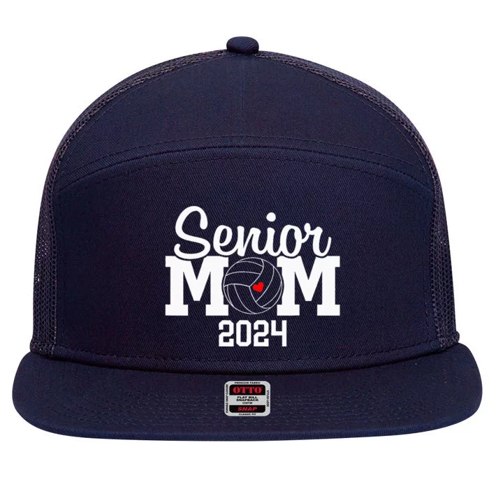 Senior Mom Class Of 2024 Volleyball Mom Graduation 7 Panel Mesh Trucker Snapback Hat