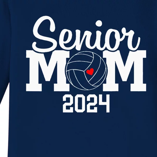 Senior Mom Class Of 2024 Volleyball Mom Graduation Baby Long Sleeve Bodysuit