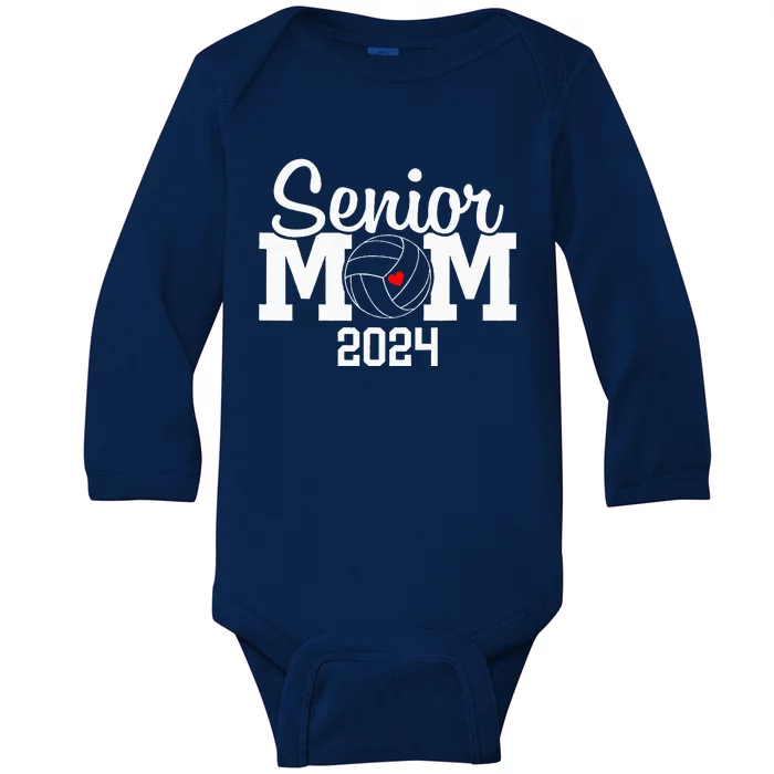 Senior Mom Class Of 2024 Volleyball Mom Graduation Baby Long Sleeve Bodysuit