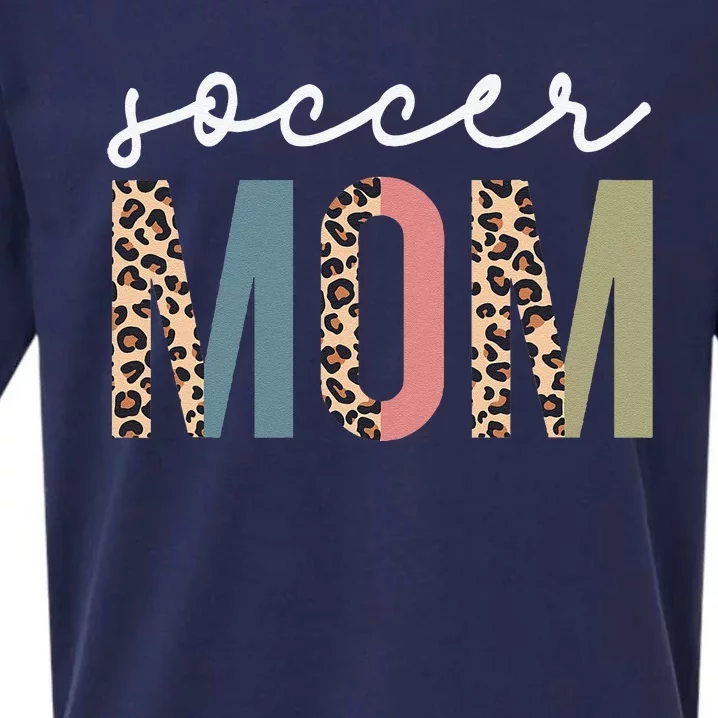 Soccer Mom Cute Mom Life Soccer Game Day Cheer Mom Leopard Sueded Cloud Jersey T-Shirt