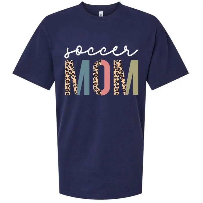 Soccer Mom Cute Mom Life Soccer Game Day Cheer Mom Leopard Sueded Cloud Jersey T-Shirt