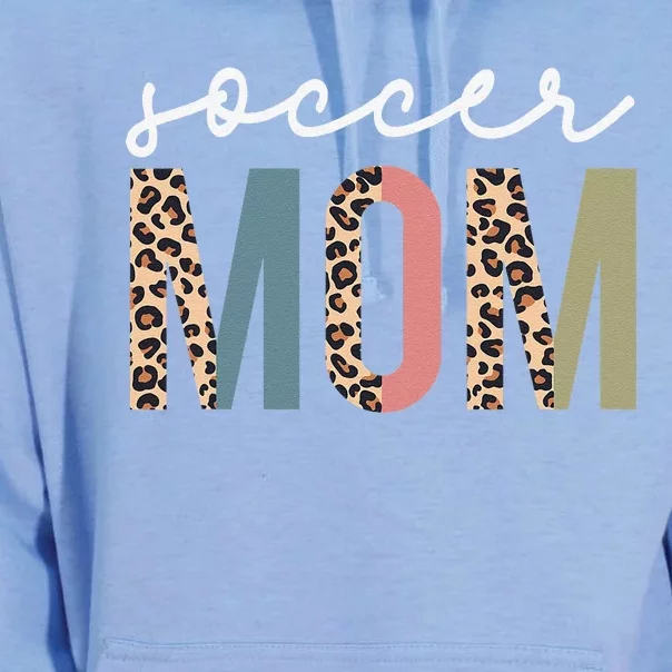 Soccer Mom Cute Mom Life Soccer Game Day Cheer Mom Leopard Unisex Surf Hoodie