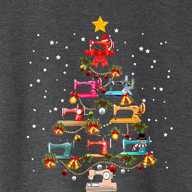 Sewing Machine Christmas Tree Christmas Ornament Women's Crop Top Tee