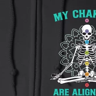 Skeleton My Chakras Are Aligned Af Full Zip Hoodie