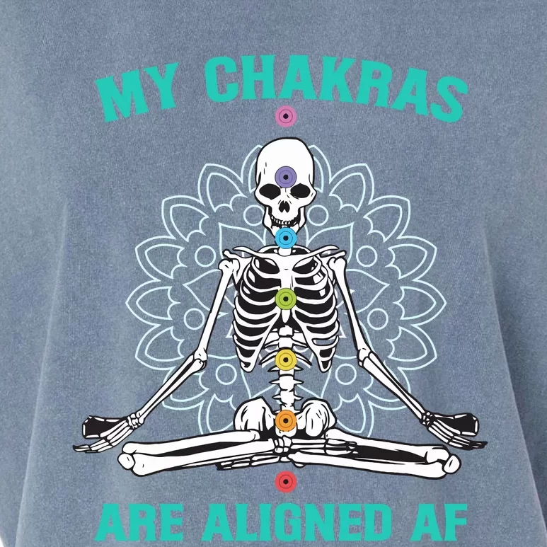 Skeleton My Chakras Are Aligned Af Garment-Dyed Women's Muscle Tee