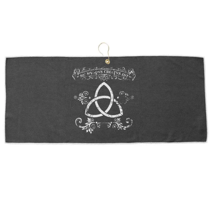 Sic Mundus Creatus Est Dark Large Microfiber Waffle Golf Towel