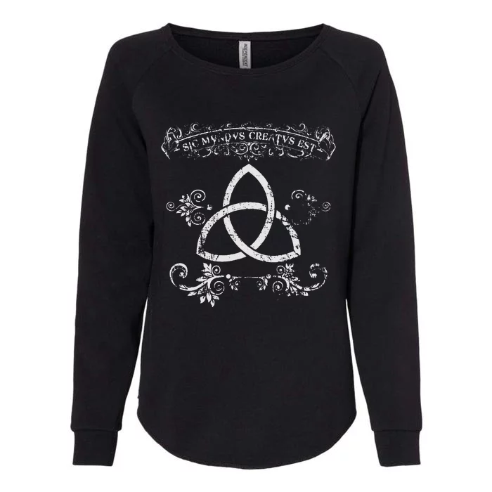 Sic Mundus Creatus Est Dark Womens California Wash Sweatshirt