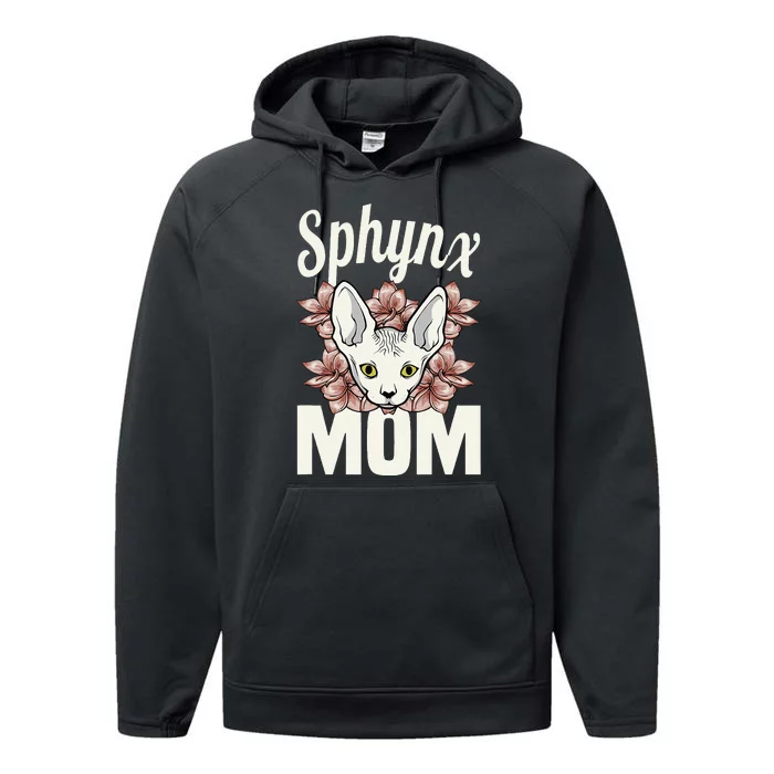 Sphinx Mom Cat Lover Sphynx Hairless Mother Breed Naked Cat Performance Fleece Hoodie