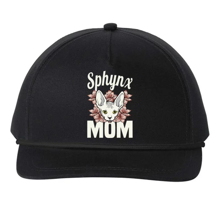 Sphinx Mom Cat Lover Sphynx Hairless Mother Breed Naked Cat Snapback Five-Panel Rope Hat