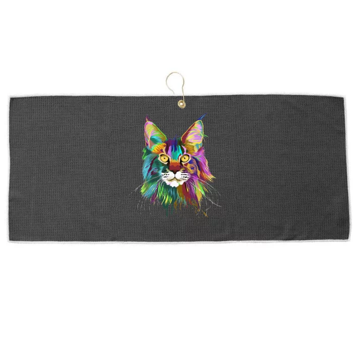 Splash Maine Coon Cat Large Microfiber Waffle Golf Towel