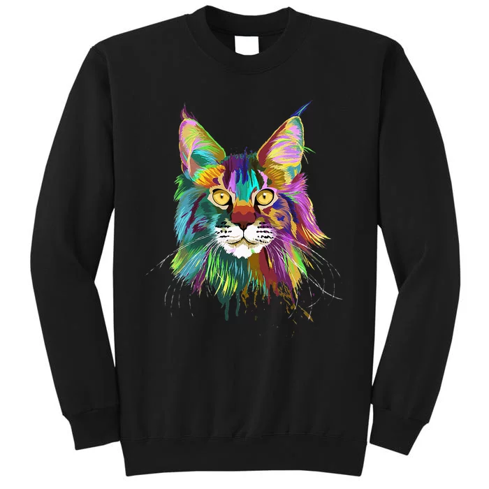 Splash Maine Coon Cat Tall Sweatshirt