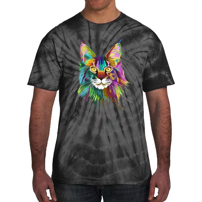 Splash Maine Coon Cat Tie-Dye T-Shirt