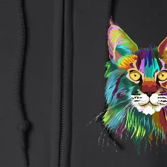 Splash Maine Coon Cat Full Zip Hoodie