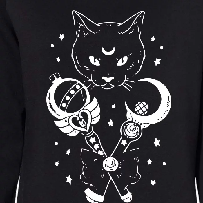 Sailor Meow Cute Moon Cat Space Magic Gothic Halloween Womens California Wash Sweatshirt