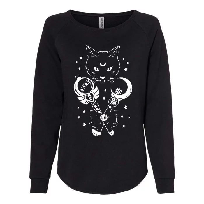 Sailor Meow Cute Moon Cat Space Magic Gothic Halloween Womens California Wash Sweatshirt