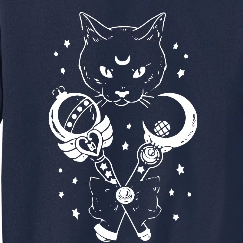 Sailor Meow Cute Moon Cat Space Magic Gothic Halloween Tall Sweatshirt